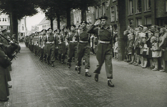 Ontarios parade in Holland to celebrate Dutch liberation, 1945