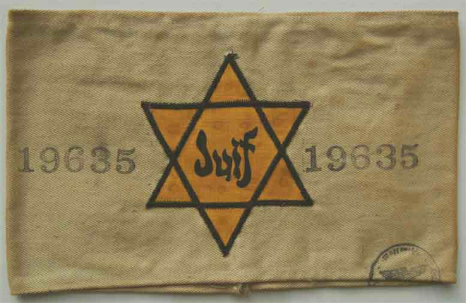 019-Frankreich-armband-weiss-m-gelbem-judenstern-u-inschrift-juif