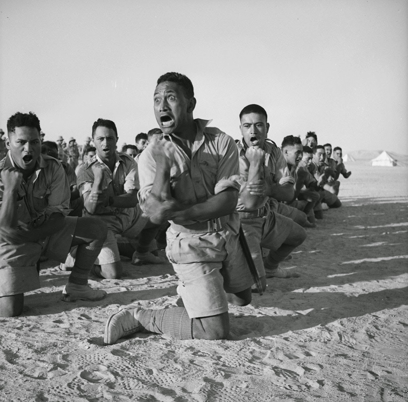 Maori Battalion haka in Egypt, 1941 (1)